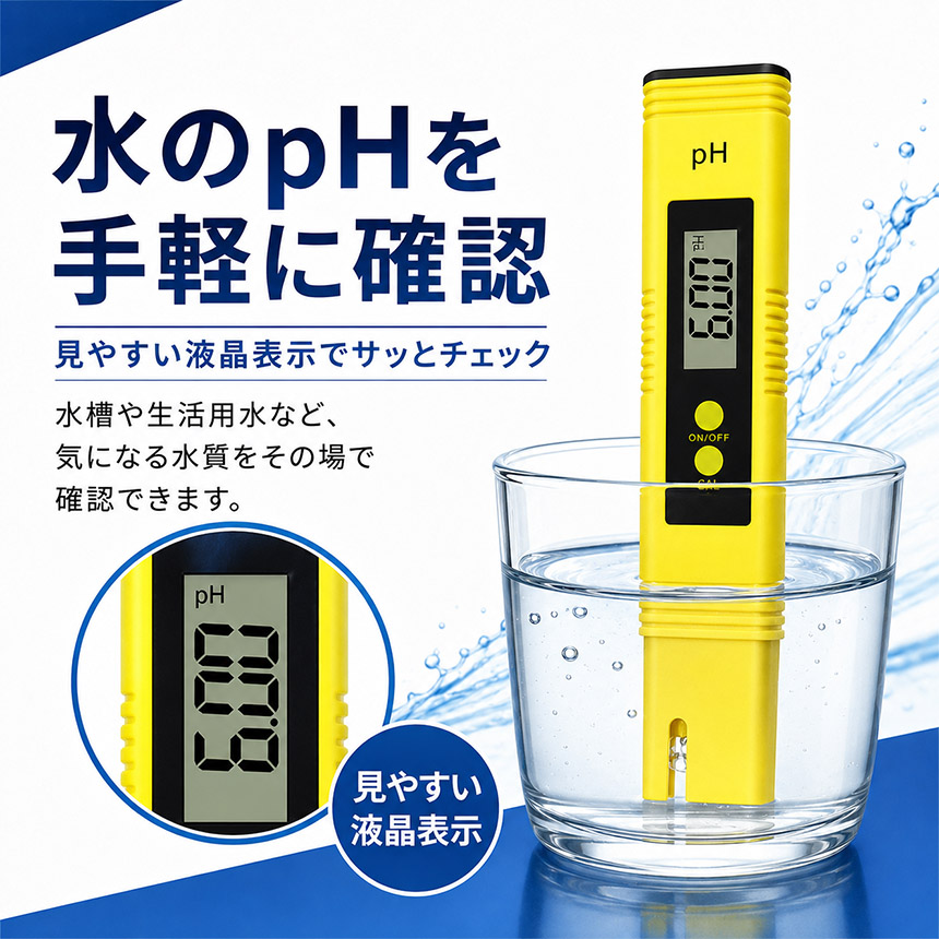 pH測定器 デジタル pHメーター 水質検査 ペーハー測定 0.1-14.0pH 温度