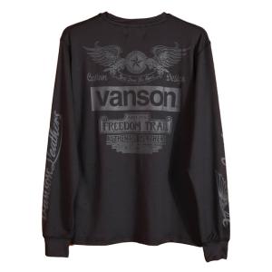 当店別注! 新作 VANSON バンソン ドライ 長袖Tシャツ エンブレム ACVL-904 吸汗速...