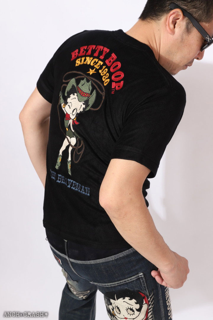 BETTY BOOP（ベティ ブープ） The BRAVE-MAN パイル生地 半袖Tシャツ