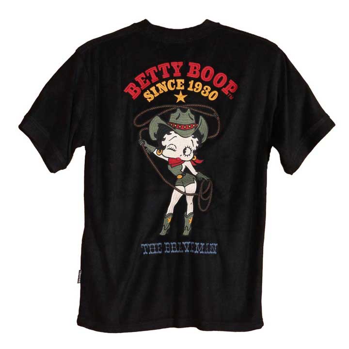 The BRAVE-MAN ベティブープ パイル生地 半袖Tシャツ(BBB-2319)ブレイブマン BETTY BOOP 刺繍 BETTY BOOP（ベティ ブープ） The BRAVE-MAN パイル生地 半袖Tシャツ
