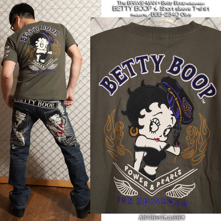 The BRAVE-MAN ベティブープ 半袖Tシャツ BBB-2340 ブレイブマン BETTY BOOP 刺繍 ベティちゃん : bbb-2340  : ANCH CRASH - 通販 - Yahoo!ショッピング