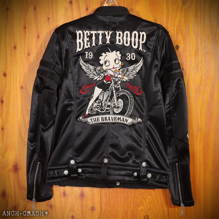 24h限定P最大16倍!12/15pm23:59迄 The BRAVE-MAN ベティブープ ボンディングライダース BBB-2355 ブレイブマン  BETTY BOOP 刺繍 ベティちゃん