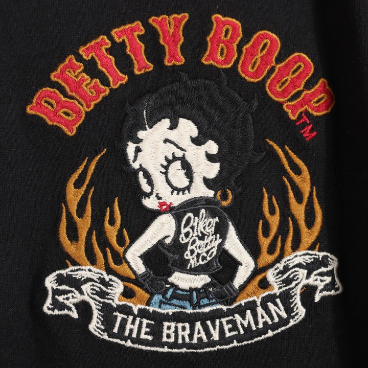 The BRAVE-MAN ベティブープ 半袖Tシャツ BBB-2414 ブレイブマン BETTY BOOP 刺繍 ロゴテープ｜anch-crash｜07