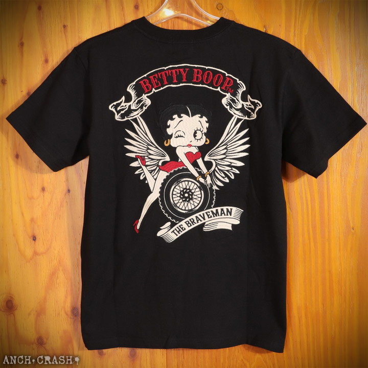 The BRAVE-MAN ベティブープ 半袖Tシャツ(BBB-2435)【送料無料】ブレイブマン BETTY BOOP 刺繍 ワッペン BETTY BOOP（ベティ ブープ） 24h限定P最大17倍!1/11pm23:59迄 The