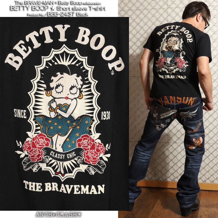 The BRAVE-MAN ベティブープ 半袖Tシャツ BBB-2437 ブレイブマン BETTY BOOP 刺繍｜anch-crash｜10