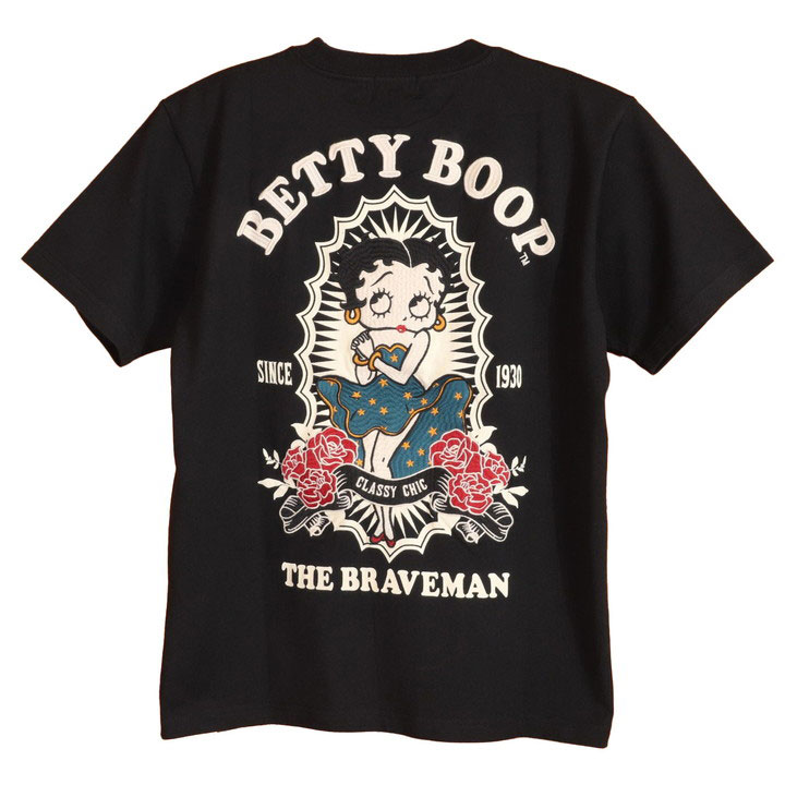 The BRAVE-MAN ベティブープ 半袖Tシャツ BBB-2437 ブレイブマン BETTY BOOP 刺繍｜anch-crash｜02