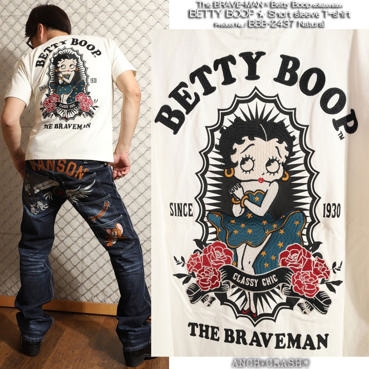 The BRAVE-MAN ベティブープ 半袖Tシャツ BBB-2437 ブレイブマン BETTY BOOP 刺繍｜anch-crash｜19
