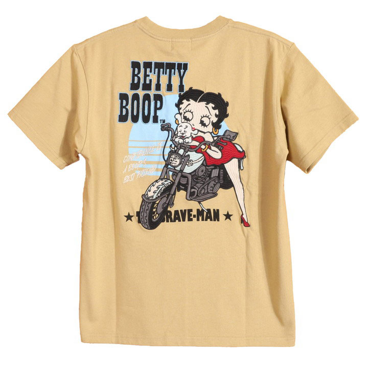 The BRAVE-MAN ベティブープ 半袖Tシャツ(BBB-2438)【送料無料】ブレイブマン BETTY BOOP 刺繍 BETTY BOOP（ベティ ブープ） 【年末年始も毎日出荷】The BRAVE-MAN