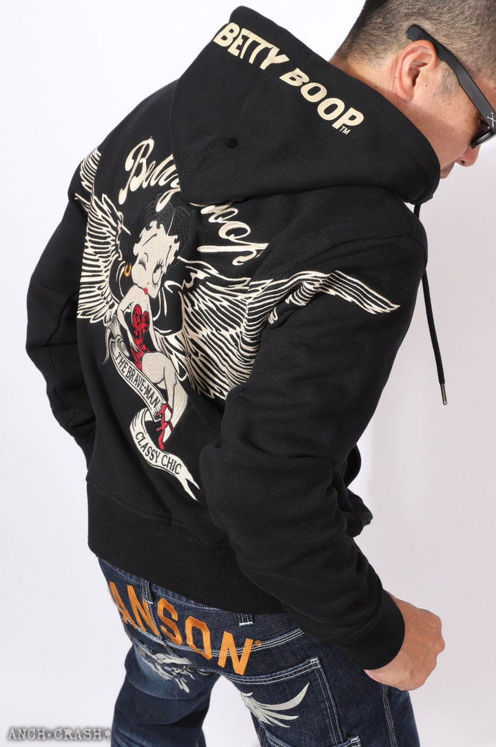 BETTY BOOP（ベティ ブープ） The BRAVE-MAN 裏毛 ZIP パーカー BBB