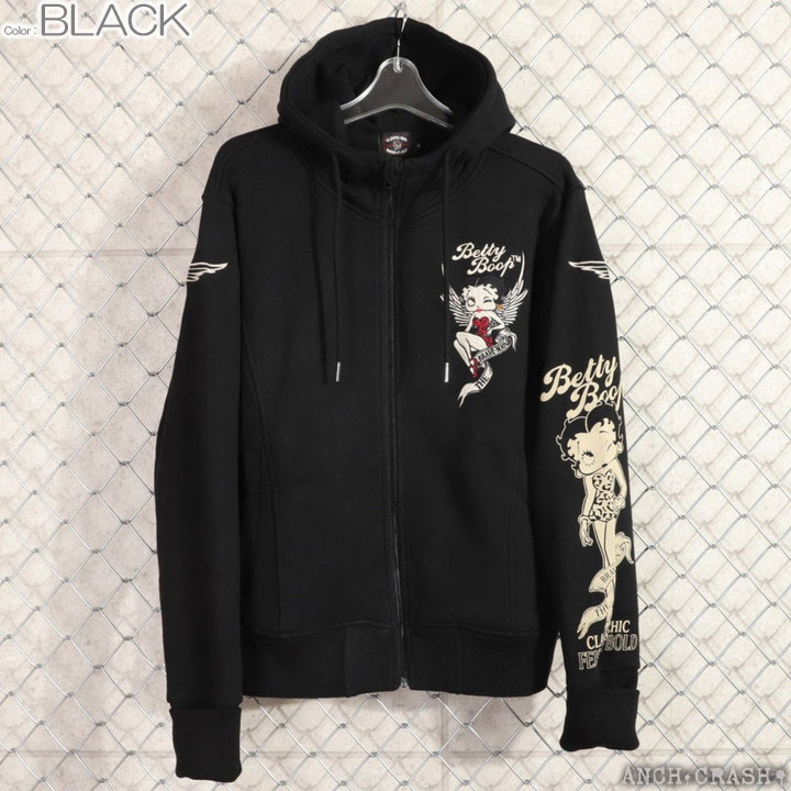 BETTY BOOP（ベティ ブープ） The BRAVE-MAN 裏毛 ZIP パーカー BBB