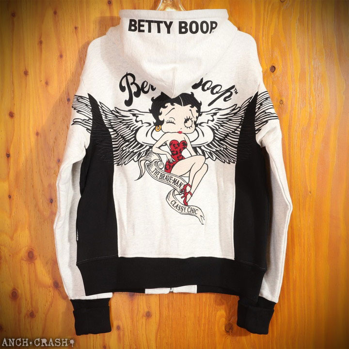 BETTY BOOP（ベティ ブープ） The BRAVE-MAN 裏毛 ZIP パーカー BBB