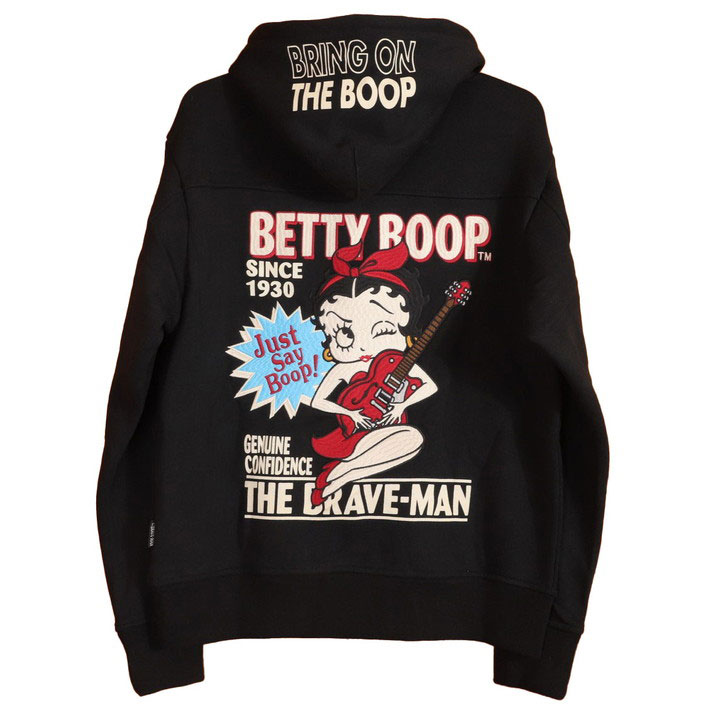 The BRAVE-MAN ベティブープ 裏毛 ZIP パーカー (BBB-2458)【送料無料】ブレイブマン BETTY BOOP 刺繍 BETTY BOOP（ベティ ブープ） 24h限定P最大14倍!1/13pm23:59迄 The