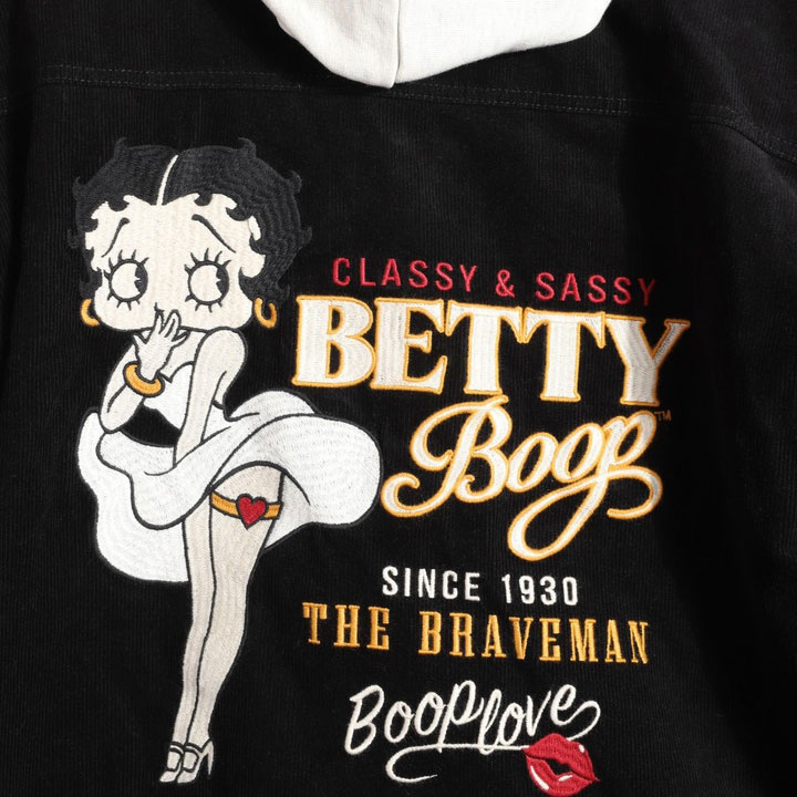 Braveman Betty Boop フード付き刺繍ジャケット