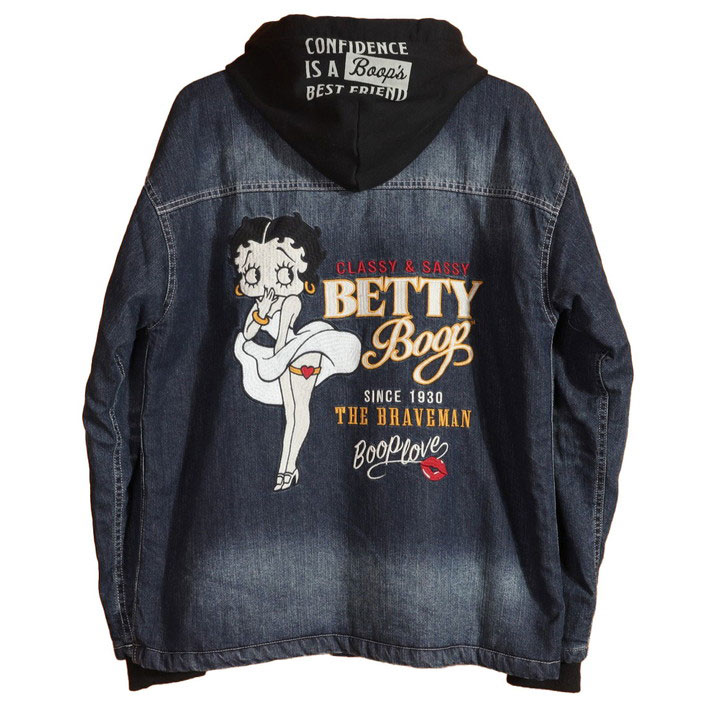 Braveman Betty Boop フード付き刺繍ジャケット