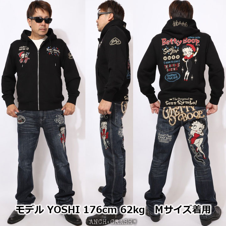 24h限定pMAX17倍!5/2pm23:59迄 BETTY BOOP FULL-ZIP パーカー BBN-2519 ベティブープ NEVERMIND 刺繍_21