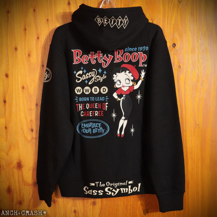 24h限定pMAX17倍!5/2pm23:59迄 BETTY BOOP FULL-ZIP パーカー BBN-2519 ベティブープ NEVERMIND 刺繍_18