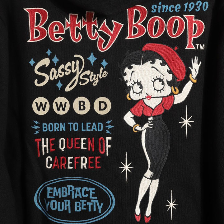 24h限定pMAX17倍!5/2pm23:59迄 BETTY BOOP FULL-ZIP パーカー BBN-2519 ベティブープ NEVERMIND 刺繍_19