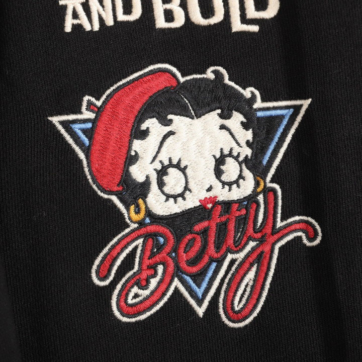 24h限定pMAX17倍!5/2pm23:59迄 BETTY BOOP FULL-ZIP パーカー BBN-2519 ベティブープ NEVERMIND 刺繍_15