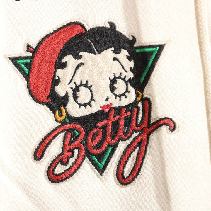 24h限定pMAX17倍!5/2pm23:59迄 BETTY BOOP FULL-ZIP パーカー BBN-2519 ベティブープ NEVERMIND 刺繍_6