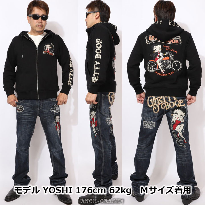 24h限定pMAX17倍!5/2pm23:59迄 BETTY BOOP FULL-ZIP パーカー BBN-2520 ベティブープ NEVERMIND 刺繍_21