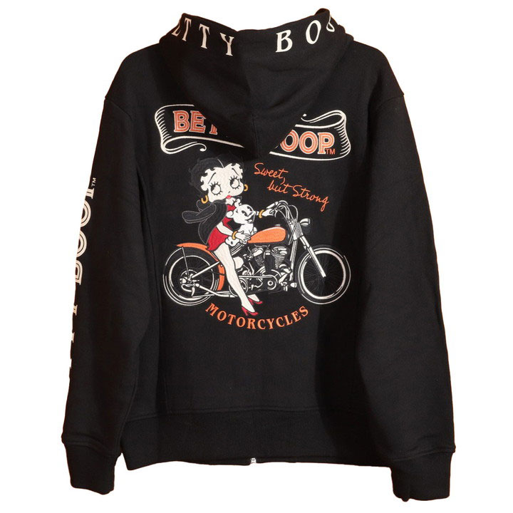 24h限定pMAX17倍!5/2pm23:59迄 BETTY BOOP FULL-ZIP パーカー BBN-2520 ベティブープ NEVERMIND 刺繍_1