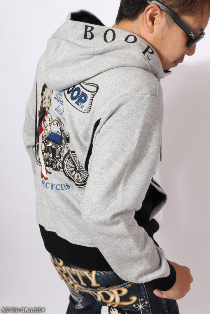 24h限定pMAX17倍!5/2pm23:59迄 BETTY BOOP FULL-ZIP パーカー BBN-2520 ベティブープ NEVERMIND 刺繍_7