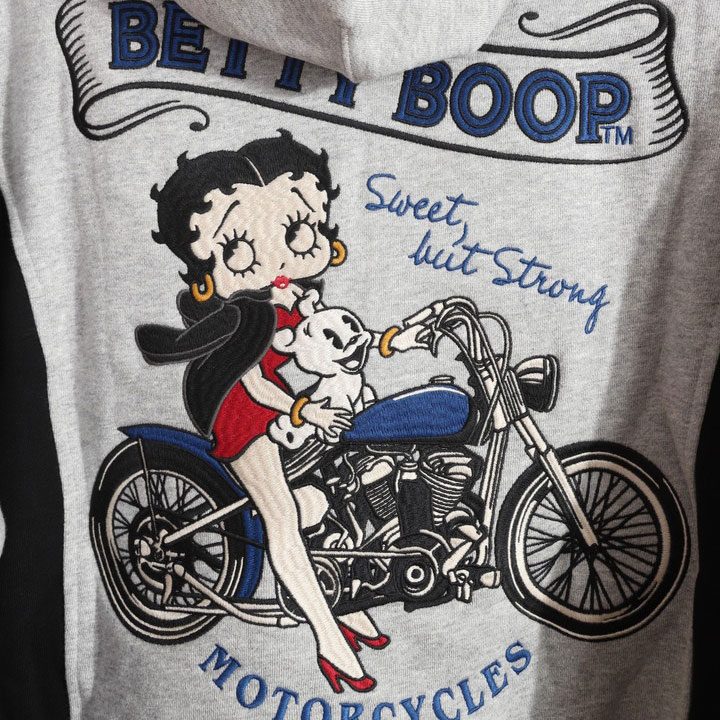 24h限定pMAX17倍!5/2pm23:59迄 BETTY BOOP FULL-ZIP パーカー BBN-2520 ベティブープ NEVERMIND 刺繍_10