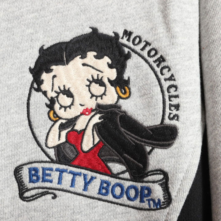 24h限定pMAX17倍!5/2pm23:59迄 BETTY BOOP FULL-ZIP パーカー BBN-2520 ベティブープ NEVERMIND 刺繍_6