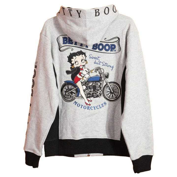 24h限定pMAX17倍!5/2pm23:59迄 BETTY BOOP FULL-ZIP パーカー BBN-2520 ベティブープ NEVERMIND 刺繍_2