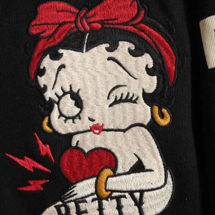 24h限定pMAX17倍!5/2pm23:59迄 BETTY BOOP FULL-ZIP パーカー BBN-2605 ベティブープ NEVERMIND 刺繍_15
