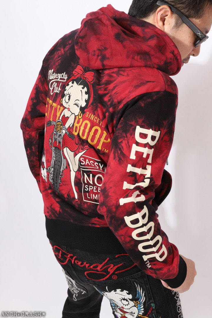 24h限定pMAX17倍!5/2pm23:59迄 BETTY BOOP FULL-ZIP パーカー BBN-2605 ベティブープ NEVERMIND 刺繍_7