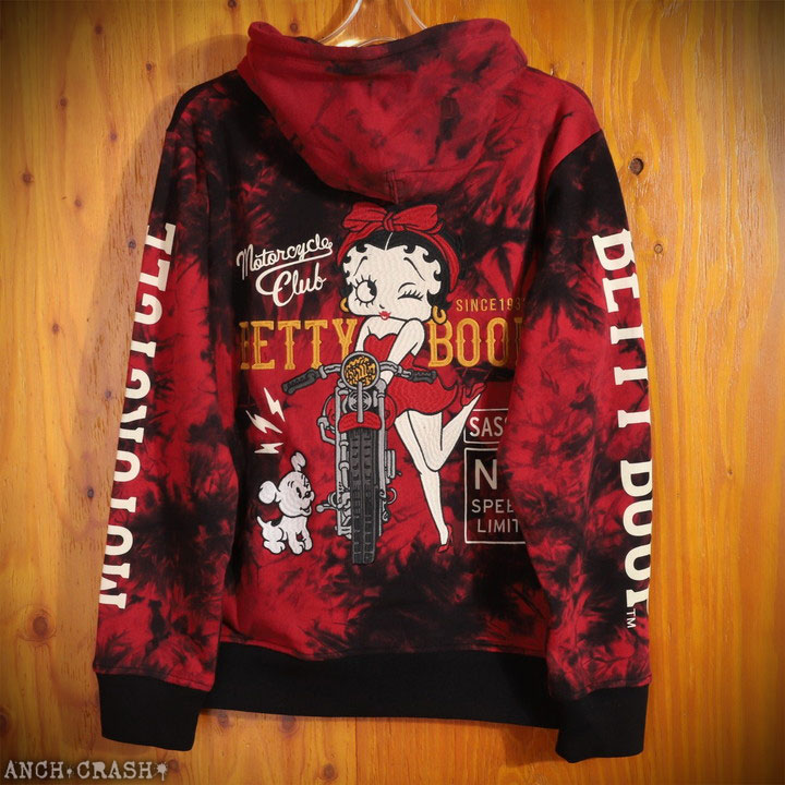24h限定pMAX17倍!5/2pm23:59迄 BETTY BOOP FULL-ZIP パーカー BBN-2605 ベティブープ NEVERMIND 刺繍_9