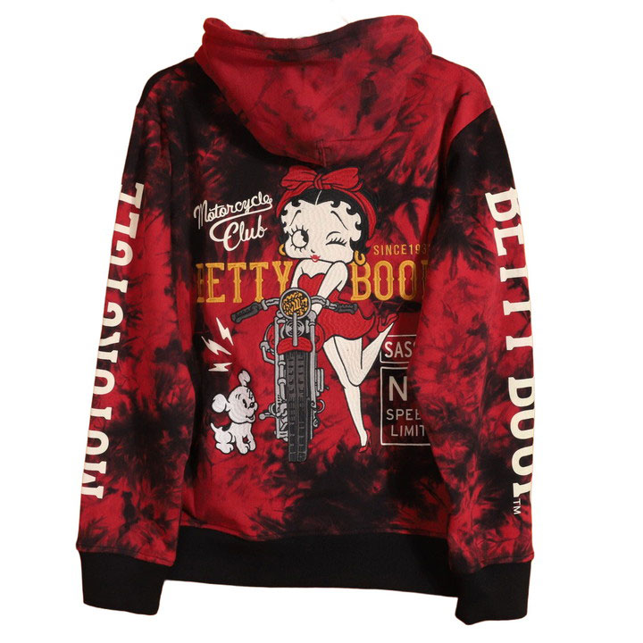 ベティ・ブープ‼️約80㎝‼️24日まで大幅値下げ‼️鮮やかな赤‼️入手困難‼️ BETTY BOOP（ベティ ブープ） BETTY BOOP FULL-ZIP パーカー BBN-2605