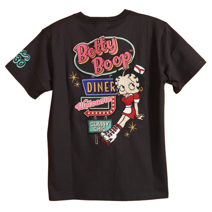 BETTY BOOP（ベティ ブープ） 半袖TEE BBN-2629 NEVERMIND 刺繍 : ANCH