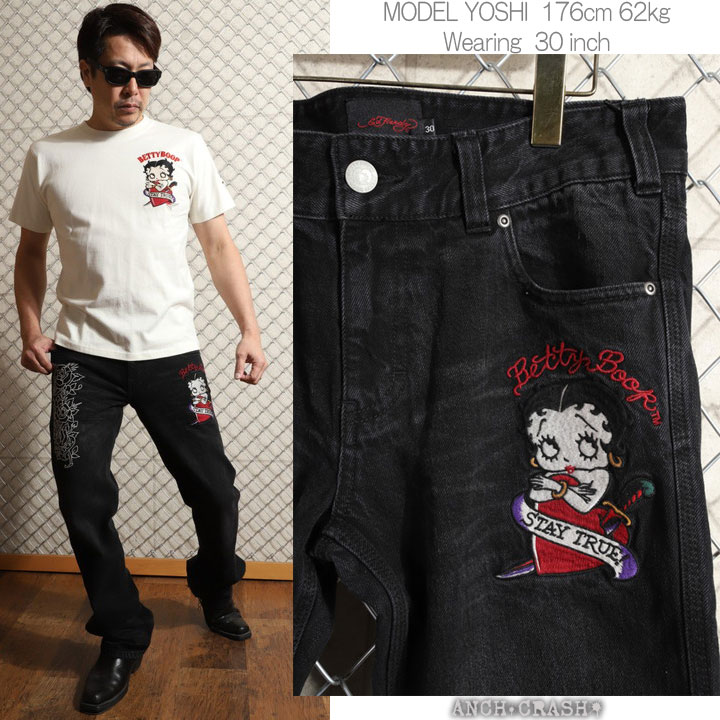 Ed Hardy バック刺繍デニムパンツ 30 X 32 0-