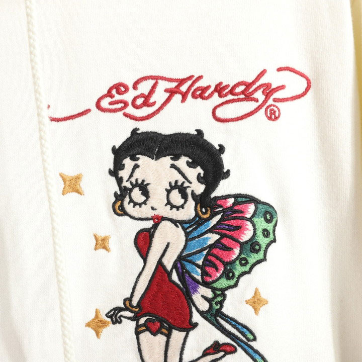 BETTY BOOP×Ed Hardy ZIPパーカー (BED-2509) 【送料無料】ベティブープ エドハーディー 刺繍 Ed Hardy（エド・ハーディー） 【年末年始も毎日出荷】BETTY BOOP×Ed