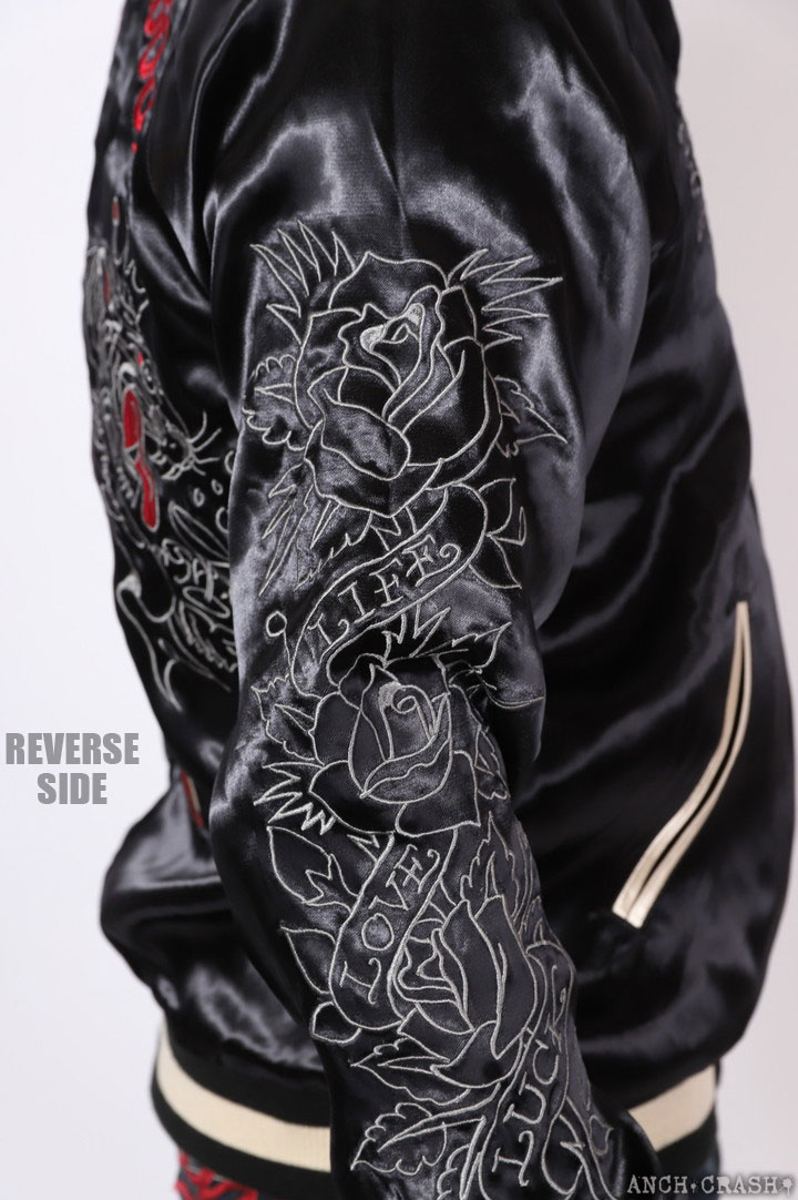24h限定pMAX13.5倍!6/4pm25:59迄 BETTY BOOP×Ed Hardy リバーシブルスカジャン BED-2510 ベティブープ エドハーディー 刺繍の画像