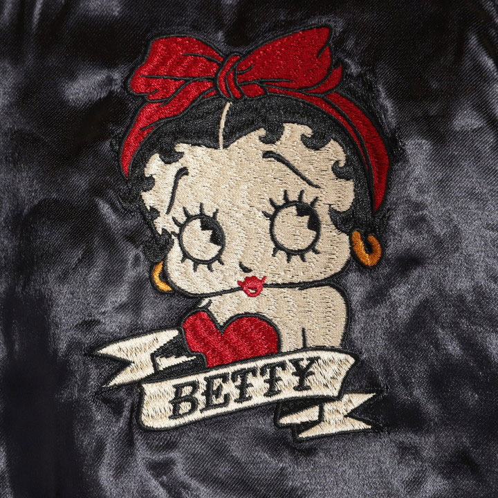 24h限定pMAX13.5倍!6/4pm25:59迄 BETTY BOOP×Ed Hardy リバーシブルスカジャン BED-2510 ベティブープ エドハーディー 刺繍の画像