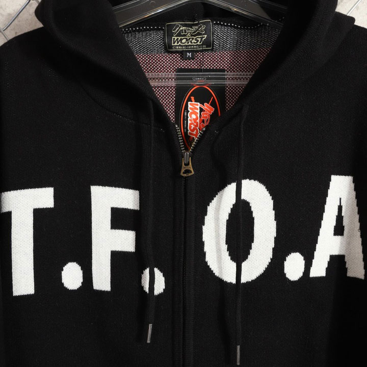 24h限定pMAX16倍!5/25pm23:59迄 クローズ WORST T.F.O.A RABBIT ジャガードニットF/Zパーカー CRKN-2501 CROWS ワーストの画像