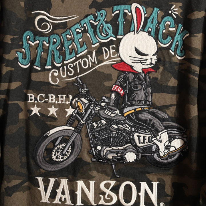 VANSON クローズ WORST デスラビット ロンTEE (CRV-2506) 【送料無料】バンソン CROWS ワースト 刺繍 VANSON（バンソン） クローズ WORST デスラビット ロンTEE CRV-2506