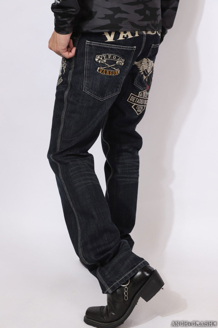 38インチのみラスト1点もってけ価格！在庫限りセール SALE 20%off VANSON クローズ WORST T.F.O.A デスラビット デニムパンツ CRV-2509 刺繍 バンソン CROWS ワの画像