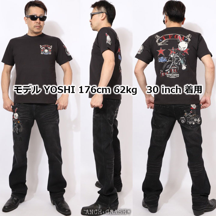 24h限定pMAX16倍!5/25pm23:59迄 VANSON クローズ WORST T.F.O.A デスラビット デニムパンツ CRV-2603 刺繍 バンソン CROWS ワーストの画像