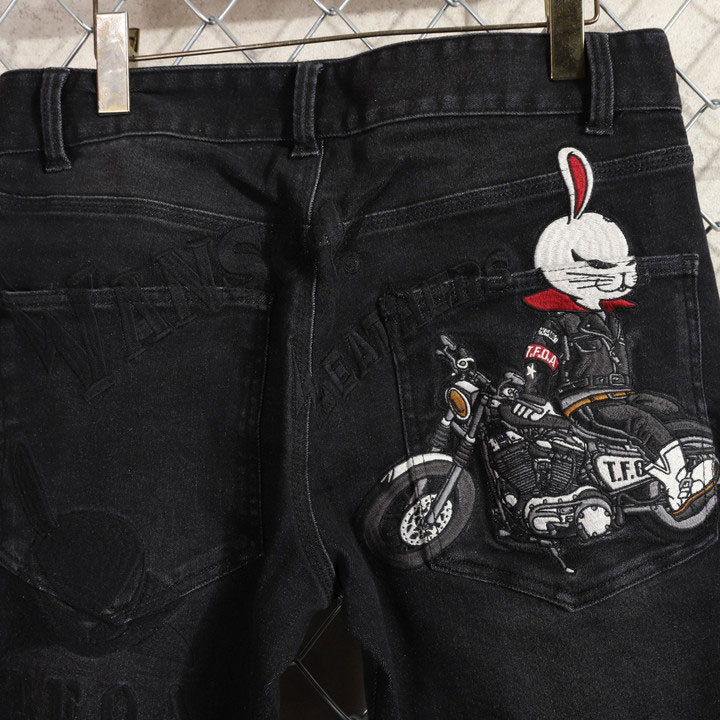 24h限定pMAX16倍!5/25pm23:59迄 VANSON クローズ WORST T.F.O.A デスラビット デニムパンツ CRV-2603 刺繍 バンソン CROWS ワーストの画像