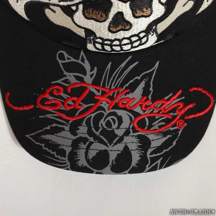 24h限定P最大18倍!12/10pm23:59迄 Ed Hardy エドハーディー ツイルメッシュCAP EDH-2415 刺繍 プリント  ラインストーン