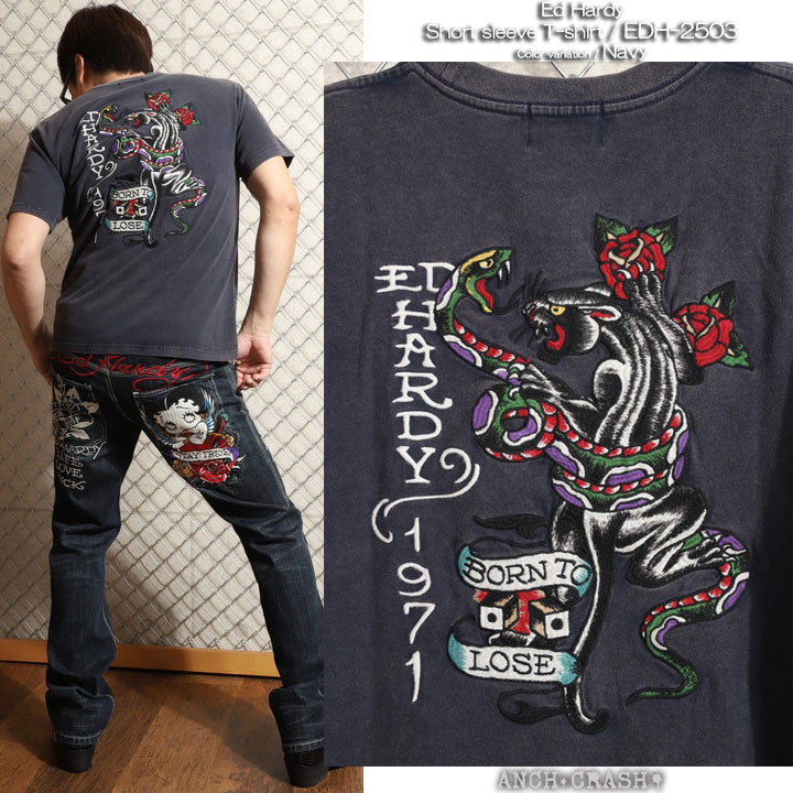 Ed Hardy エドハーディー 半袖TEE EDH-2503 半袖Tシャツ 刺繍