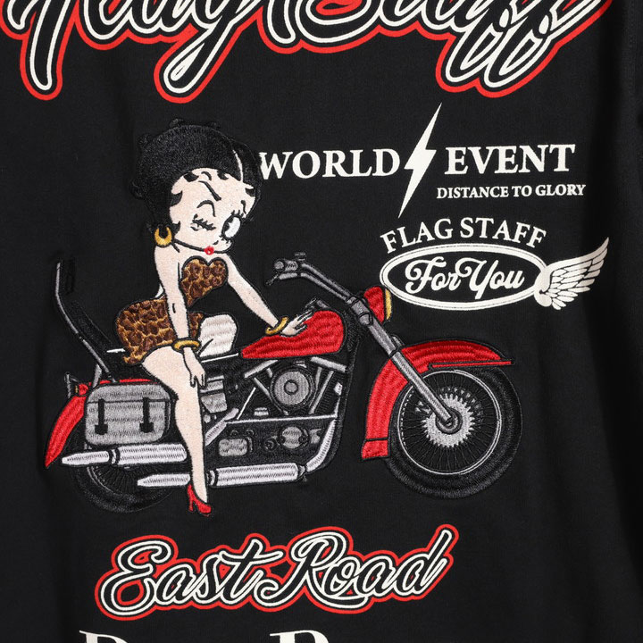 新品BETTY BOOP タイダイ ポロシャツ 刺繍 ワッペン 半袖Tシャツ BETTY BOOP 24h限定P最大20.5倍!8/17pm23:59迄 FLAG STAFF
