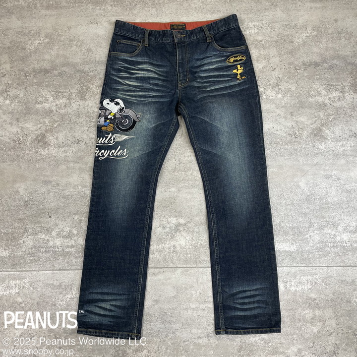 FLAG STAFF SNOOPY コラボ デニムパンツ (453100) 【送料無料】フラッグスタッフ スヌーピー 刺繍 Flag staff FLAG STAFF SNOOPY コラボ デニムパンツ 453100 フラッグ