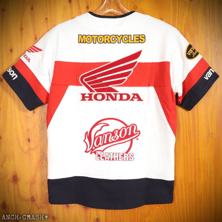VANSON（バンソン） VANSON HONDA 半袖Tシャツ HRV-2401 ホンダ 刺繍