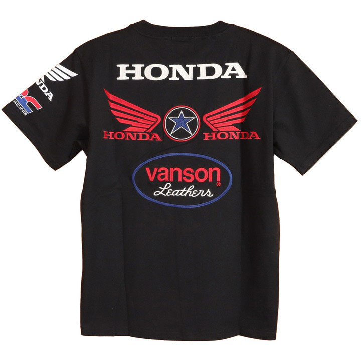 VANSON HONDA 半袖Tシャツ HRV-2403 バンソン ホンダ 刺繍 ワッペン