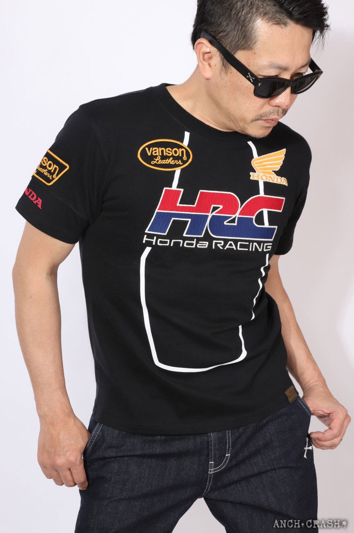 VANSON（バンソン） VANSON HONDA 半袖Tシャツ HRV-2405 ホンダ 刺繍